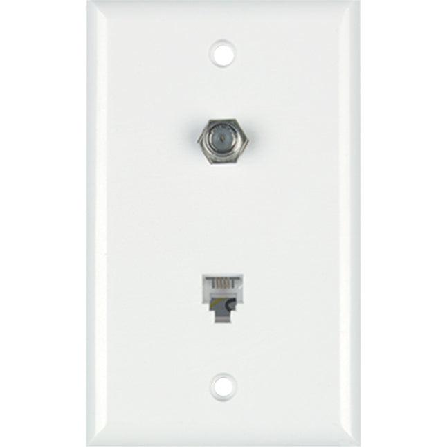 DataComm 40-0012 Single Gang Phone/Coaxial Faceplate