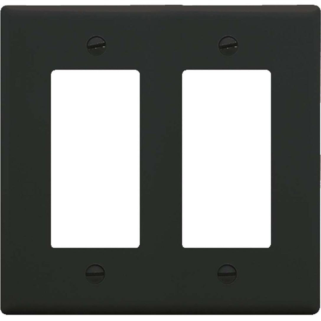 ICC Decorex Faceplate - 2-gang - Black - Plastic (IC107DFDBK)
