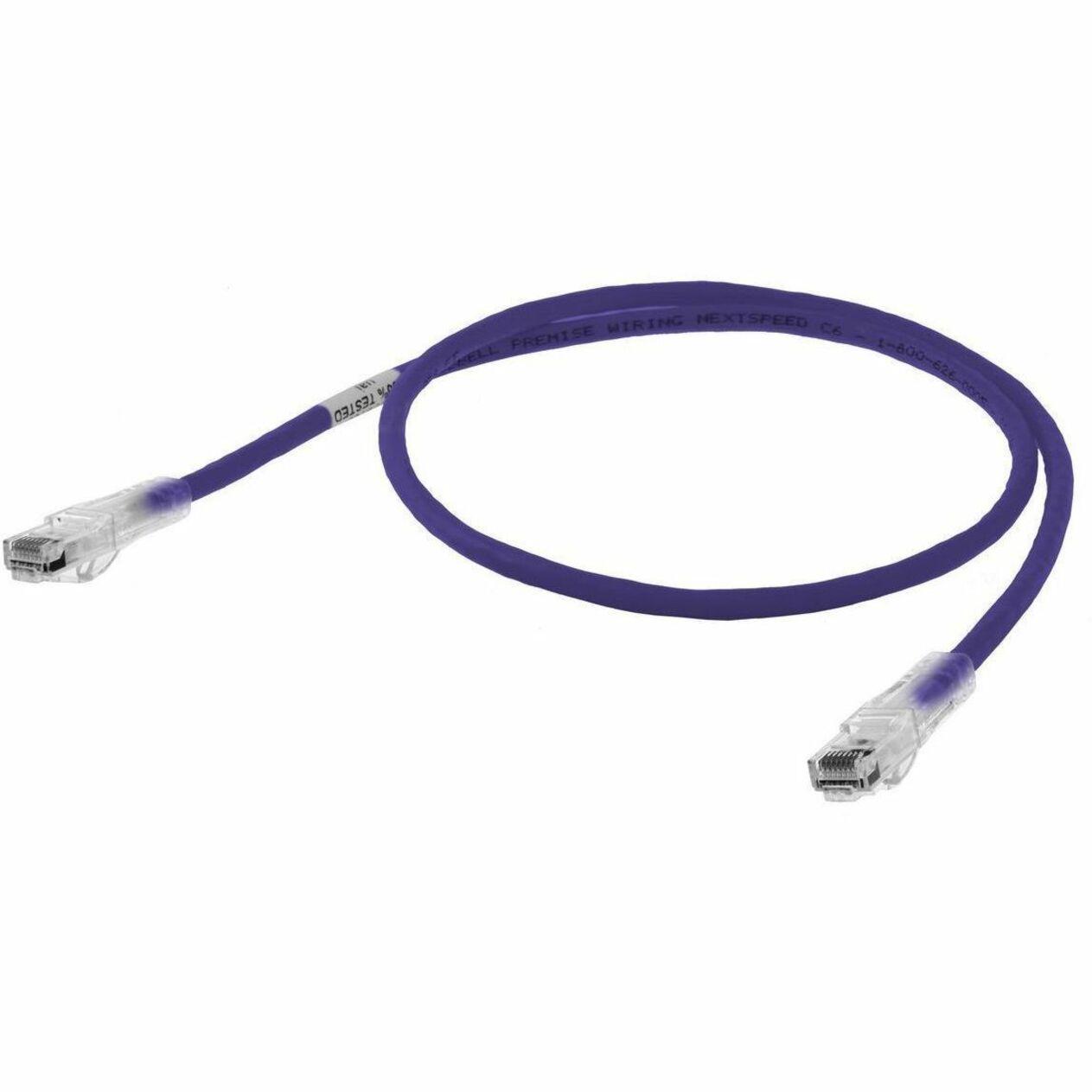 Bryant Patch Cord, NextSpeed, Cat6, Slim, Purple, 3' Length (HC6P03)