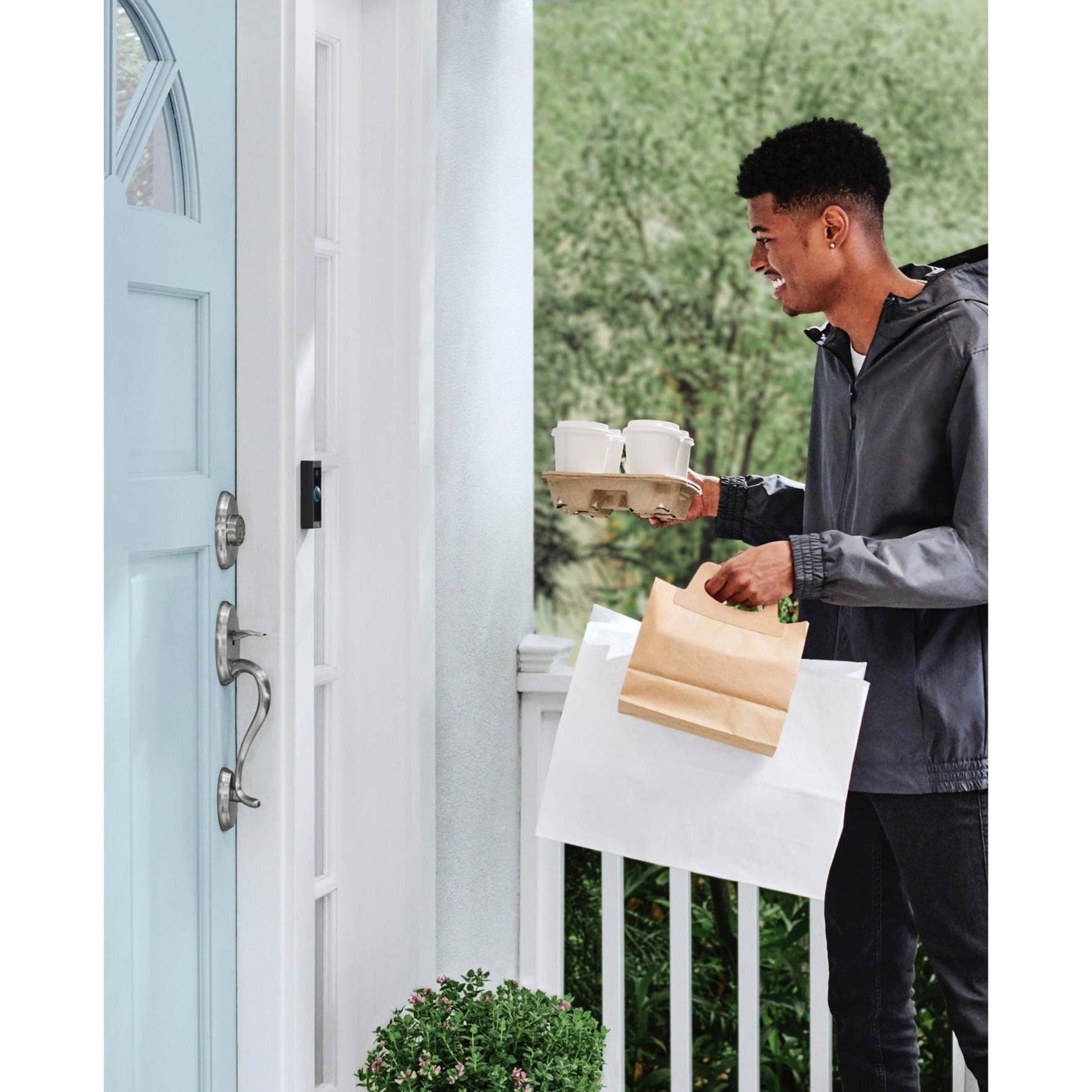 Ring - Wi-Fi Video Doorbell - Wired - Black (B08CKHPP52)