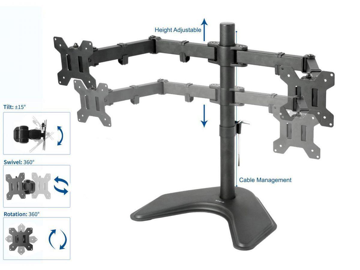 Dell (P2213) 22" LED LCD Monitor PC Screen Widescreen Dual LED Monitor Setup Bundle - (2) x 22-inch Business Professional LED LCD Monitors + Dual Monitor Desk Stand | D-Sub (VGA), DVI, DisplayPort Monitor Black - Grade A (Dell Certified Refurbished)