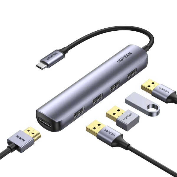 UGREEN Hub USB-C 5-en-1 (HDMI 4K@30Hz, 4 USB 3.0)