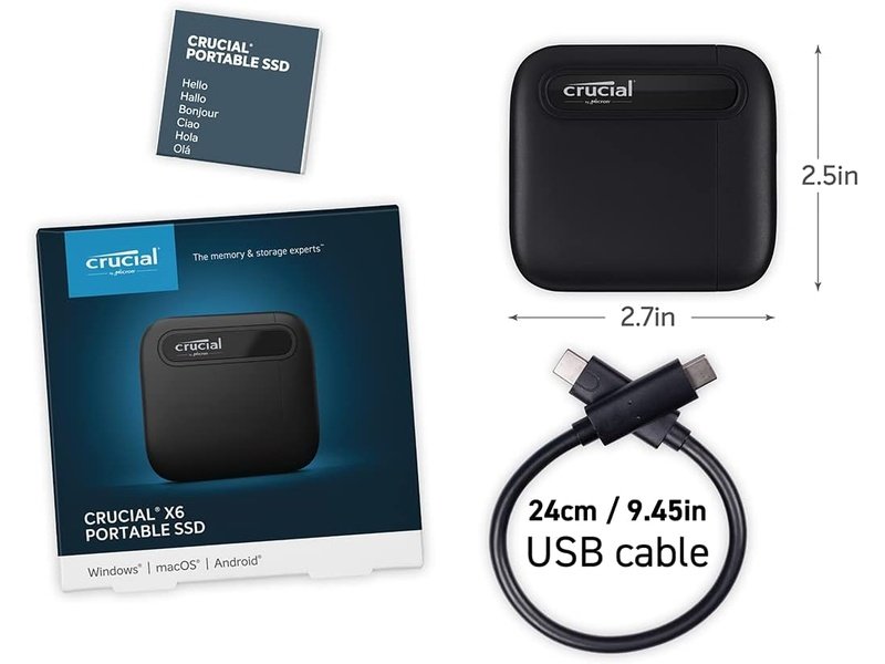 Crucial X6 1TB Portable SSD - CT1000X6SSD9