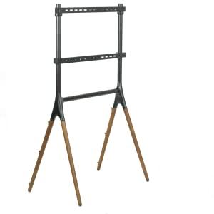 VIVO ARTISTIC TV STAND EASEL STYLE FOR 49-70" LED LCD SCREENS ADJUSTABLE DISPLAY WITH 4 LEGS - BLACK/WOOD - Adjustable TV Mount with 4 Legs up to 88 lbs (MODEL: STAND-TV70A) - (Open-Box)