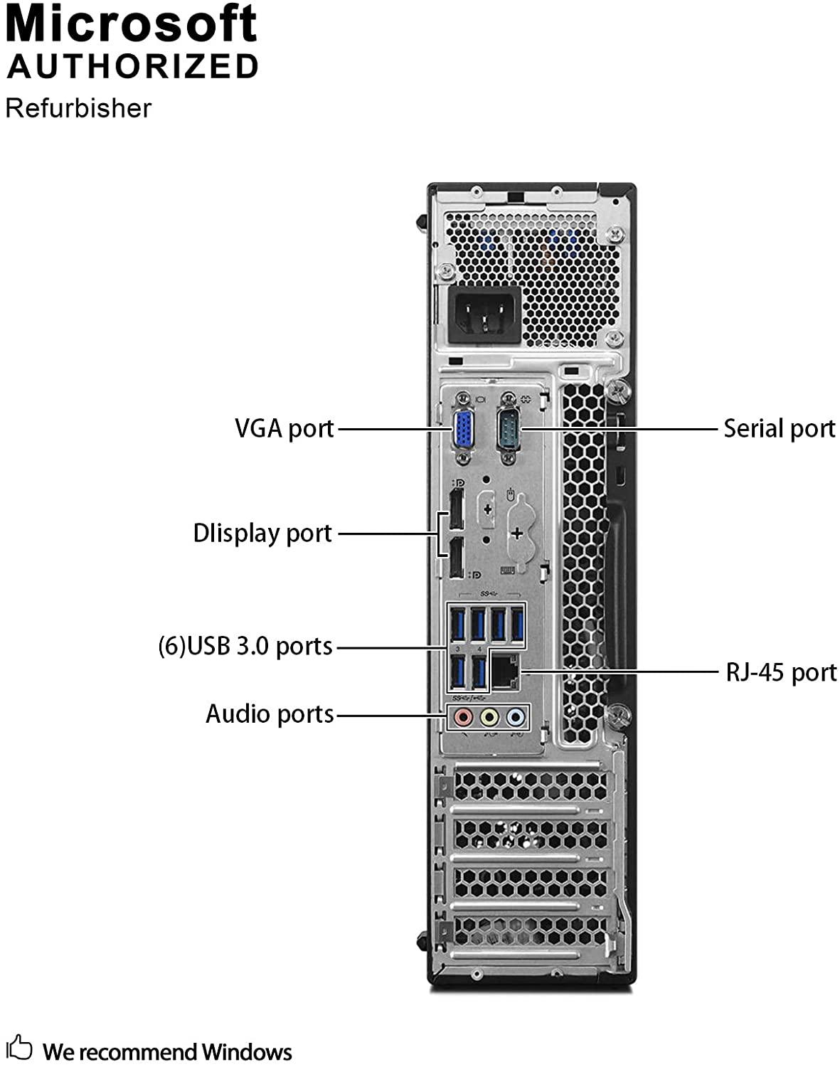 Lenovo ThinkCentre M910s (SFF) | Enterprise Desktop | Intel Core i5-6500 @ 3.2GHz Quad-Core (6th Gen), 8GB DDR4 RAM, 256GB SSD, WiFi, Triple Monitor Support, 2x Display Port, VGA, DVD-RW, 1Gb Ethernet - Windows 10 Pro x64, 1 Year Warranty