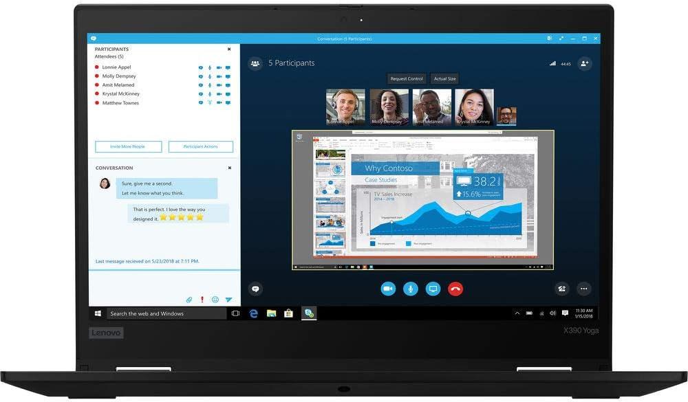 Lenovo ThinkPad X390 Yoga 13.3" FHD (1080p) Versatile 2-in-1 Notebook Tablet + Stylus (Touchscreen) - Intel Core i5-8365U @ 4.10 GHz Quad-Core (8th Gen) | 16GB RAM, 256GB NVMe SSD, USB-C, HDMI | Windows 11 - (Certified Refurbished) - 1 Year Warranty