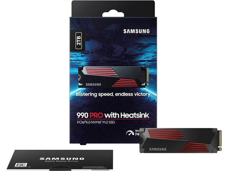 Samsung 990 Pro 2TB PCIe Gen4 M.2 2280 NVMe SSD with Heatsink (MZ-V9P2T0CW)