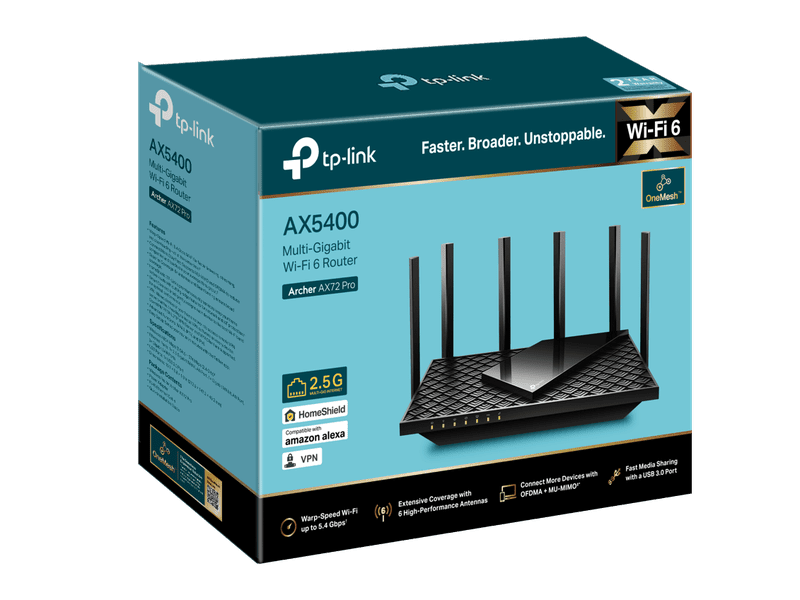 TP-Link AX5400 Multi-Gigabit WiFi 6 Router (ARCHER-AX72-PRO)