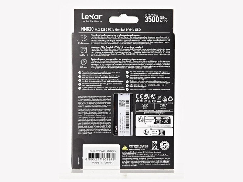 Lexar NM620 1TB PCIe 3.0 NVMe M.2 2280 SSD