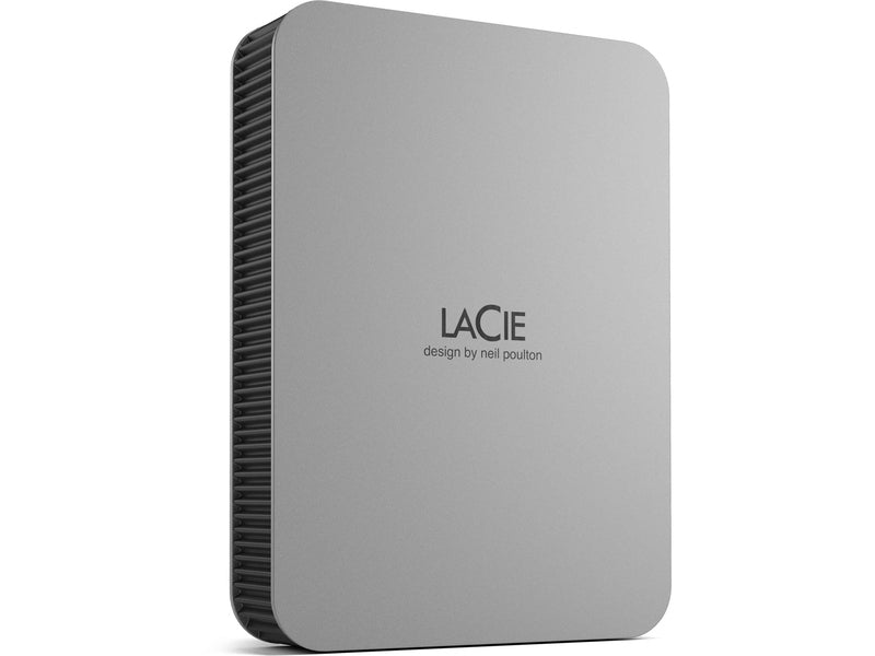 Lacie Mobile Drive V2 External Portable 5TB USB-C Moon Silver 3Yr