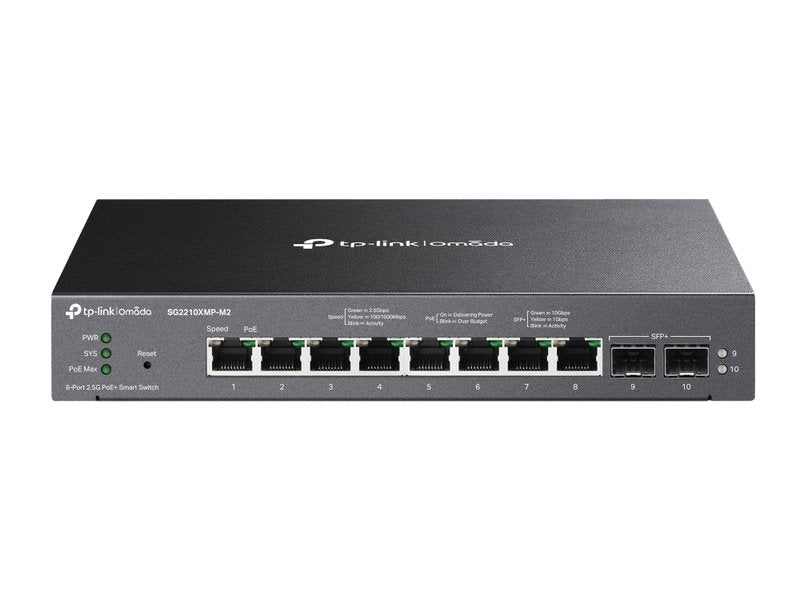 TP-Link SG2210XMP-M2 Omada 8-Port 2.5Gbps PoE+ 160W Smart Switch with 2-Port 10GE SFP+