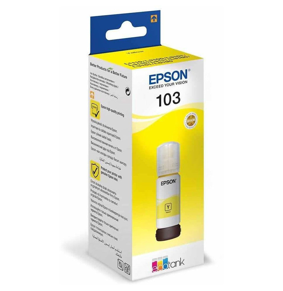 Epson 103 Jaune- Bouteille d'encre Epson EcoTank d'origine (C13T00S44A)