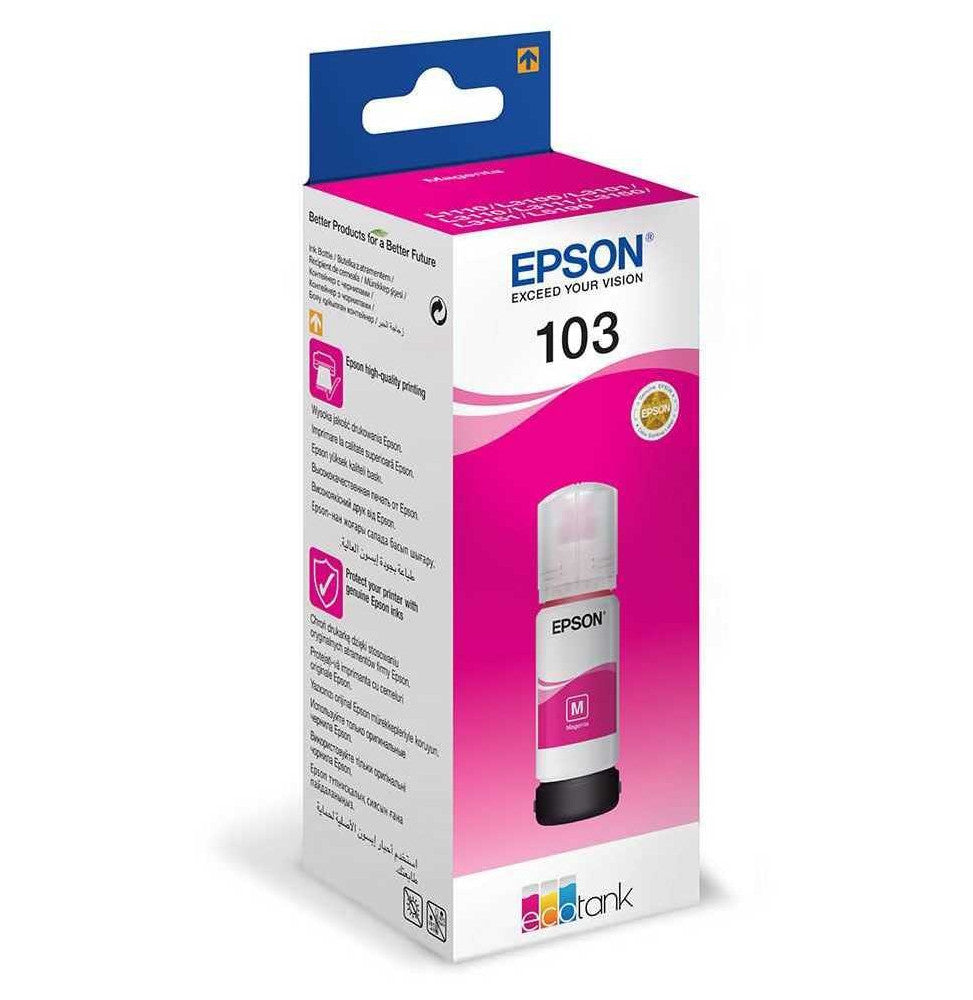 Epson 103 Magenta - Bouteille d'encre Epson EcoTank d'origine (C13T00S34A)