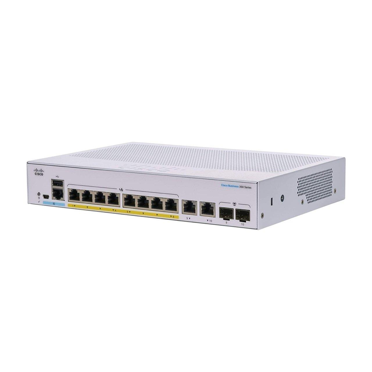 CBS350 Managed 8-port GE, Full PoE, 2x1G Combo | 800 MHz ARM | 512MB DRAM | 256MB Flash - ADYASTORE casablanca maroc