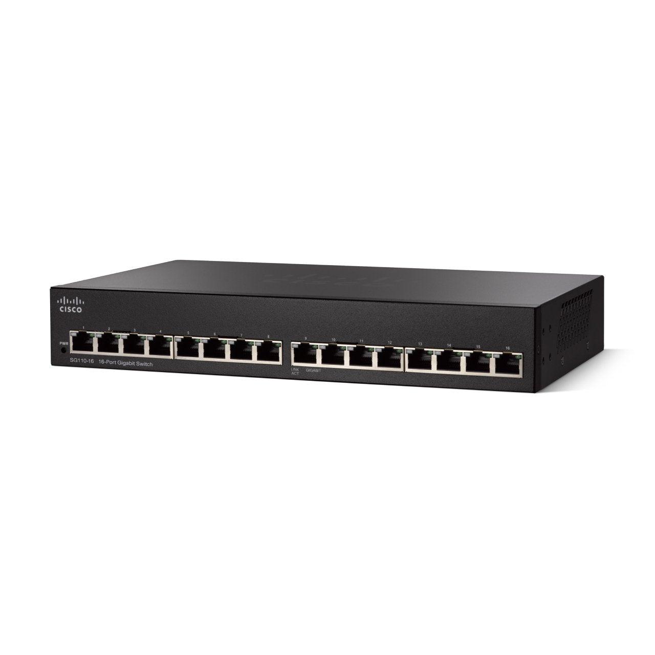 Cisco SG110-16 16-Port Gigabit Switch | 100-240VAC - ADYASTORE casablanca maroc