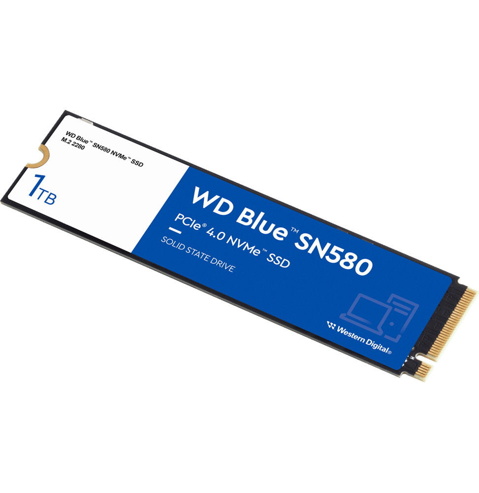 Disque dur interne SSD WD Blue SN580 M.2 2280 PCIe Gen4 x4 NVMe 1 To (WDS100T3B0E)