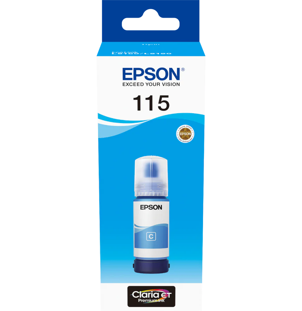 Epson 115 Cyan - Bouteille d'encre Epson EcoTank d'origine (C13T07D24A)