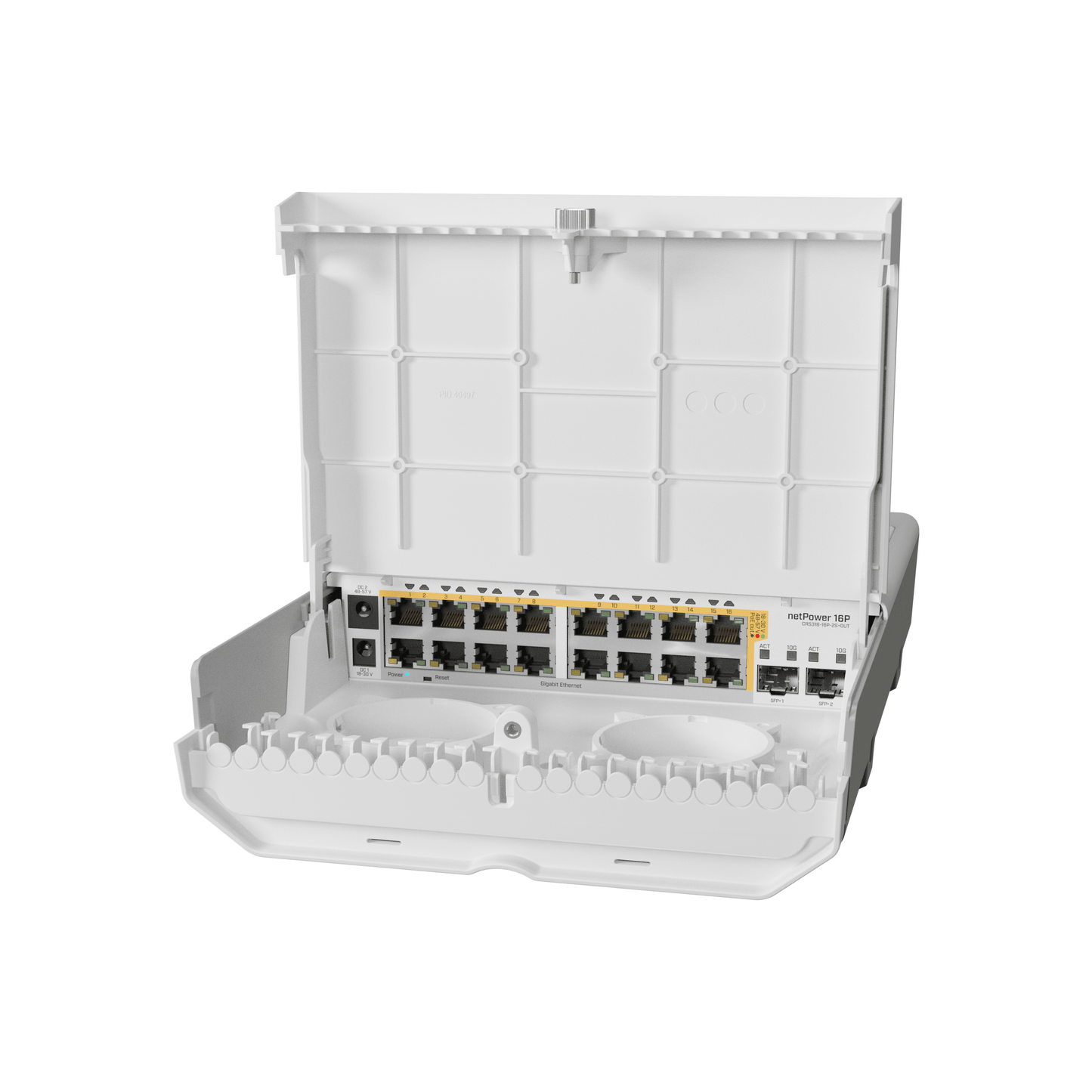 Mikrotik netPower 16P Outdoor 18-Port Switch 16 Gigabit PoE-Out Ports 2 SFP+ Ports - ADYASTORE casablanca maroc