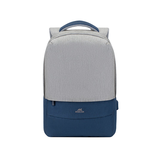 Rivacase 7562 — Sac à dos ordinateur 15,6 pouces gris et bleu foncé