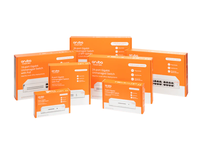 HPE R8R48A Aruba Instant On 1430 16-Port PoE+ 124W Unmanaged Gigabit Switch