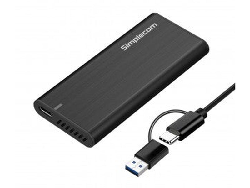 HP 256GB External Portable SSD M.2 2280 Kit with Simplecom Enclosure, USB-C/A to USB-C, Camera, Laptop, Phone