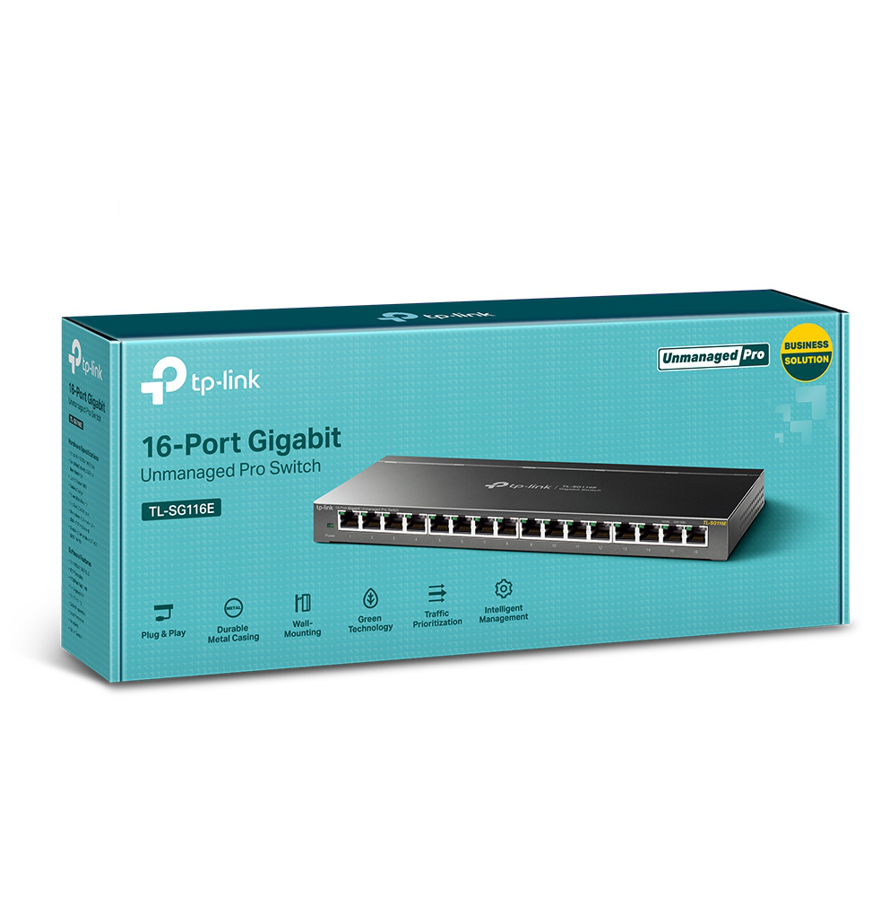 Switch de bureau TP-Link TL-SG116E Non administrable Pro 16 ports Gigabit