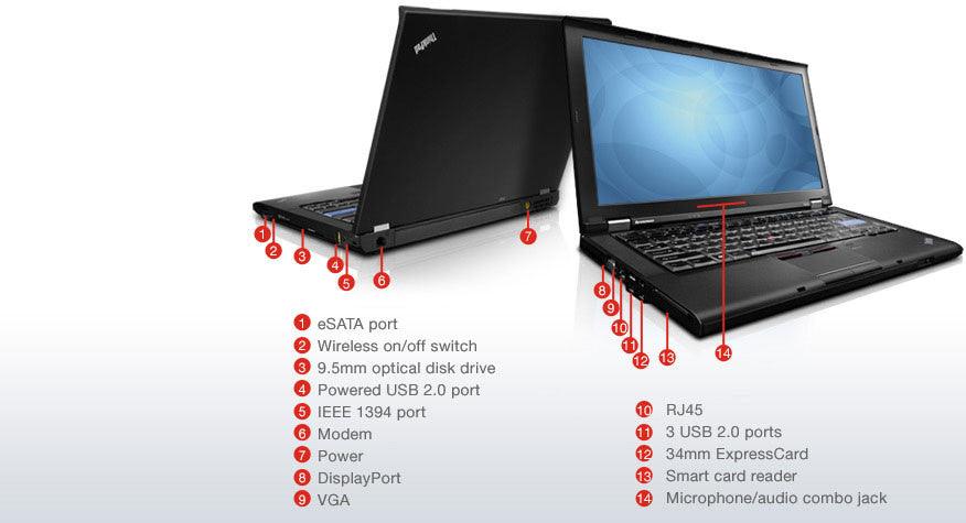 Lenovo ThinkPad T410 Laptop 14.1" Wide, Intel Core i5-520M @ 2.4Ghz | 8GB RAM | 320GB HDD | Webcam, DVDRW, Wireless AGN, 1Gbe Network | Windows 10 Pro x64 | Certified Refurbished