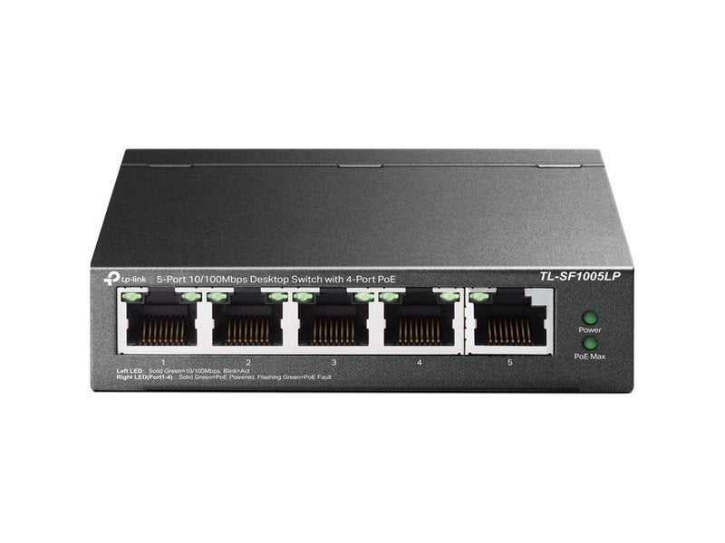 TP-Link TL-SF1005LP 4-Port PoE 41W 10/100Mbps Desktop Switch with 1-Port RJ45