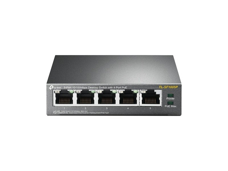 TP-Link TL-SF1005P 4-Port PoE 67W 10/100Mbps Desktop Switch with 1-Port RJ45