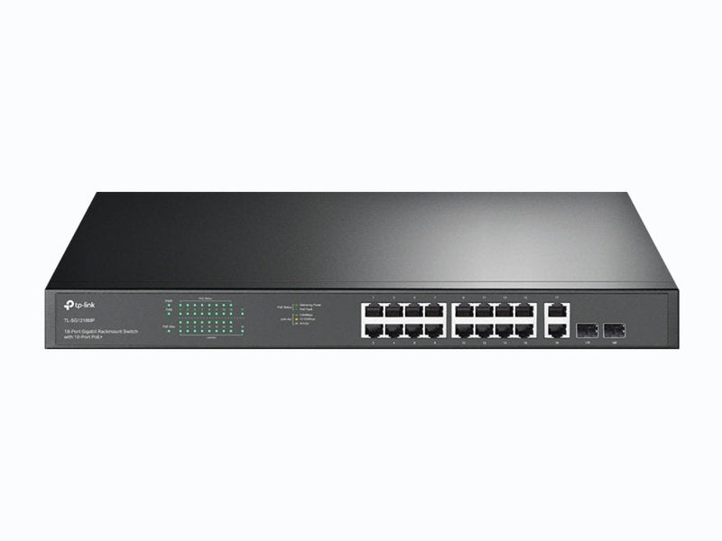TP-Link TL-SG1218MP 16-Port PoE+ 250W Gigabit Rackmount Switch with 2 SFP Slots