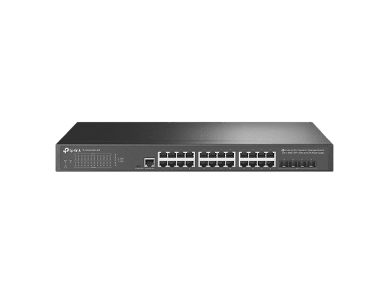 TP-Link TL-SG3428X-UPS 24-Port Gigabit Managed Switch with 4 SFP+ Slots and UPS Power Supply