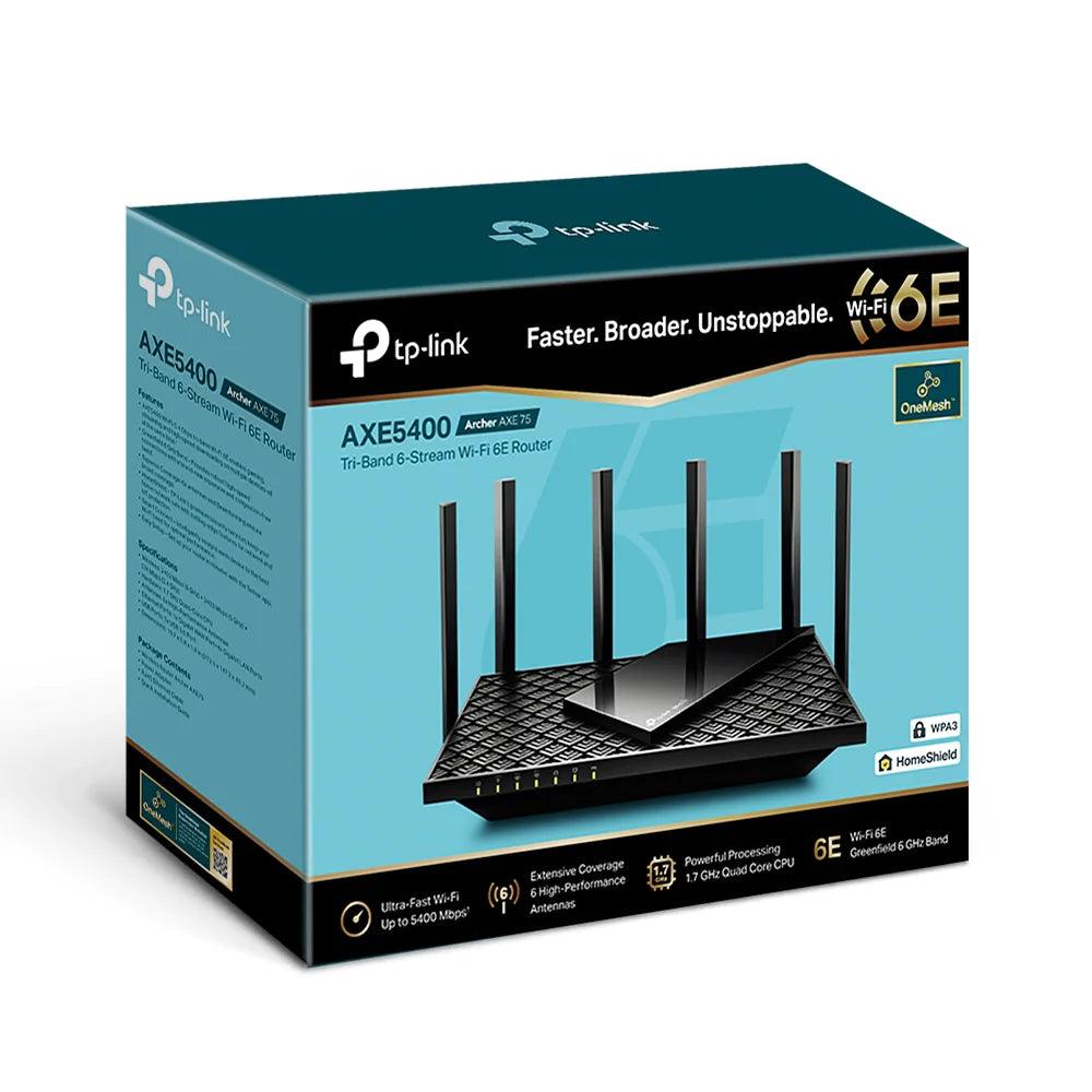 TP-Link Archer AXE75 AX5400 Tri-Band Wi-Fi 6E Router - Black - ADYASTORE casablanca maroc