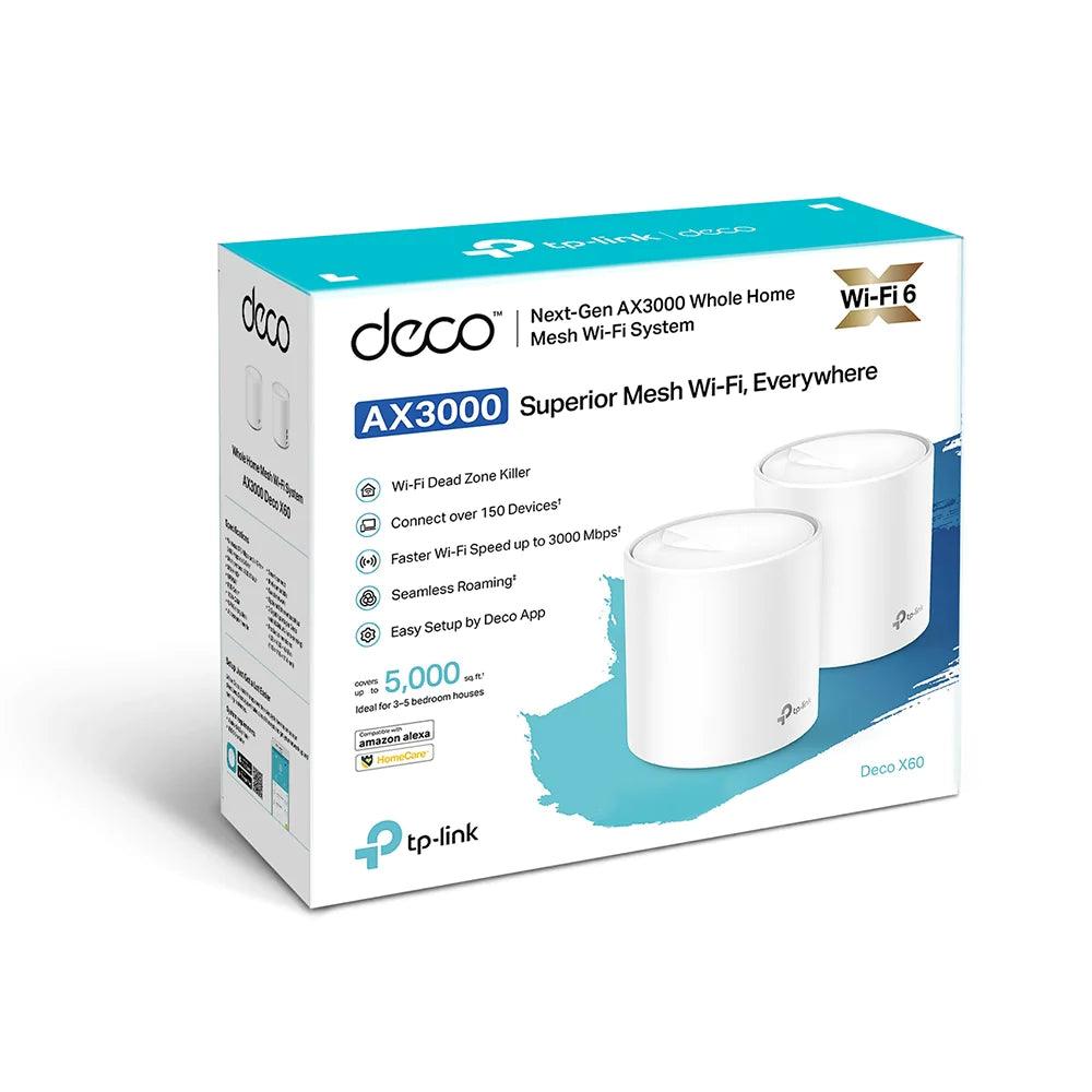 TP-Link Deco X60 AX3000 Whole Home Mesh Wi-Fi 6 Unit - 2 Pack - ADYASTORE casablanca maroc