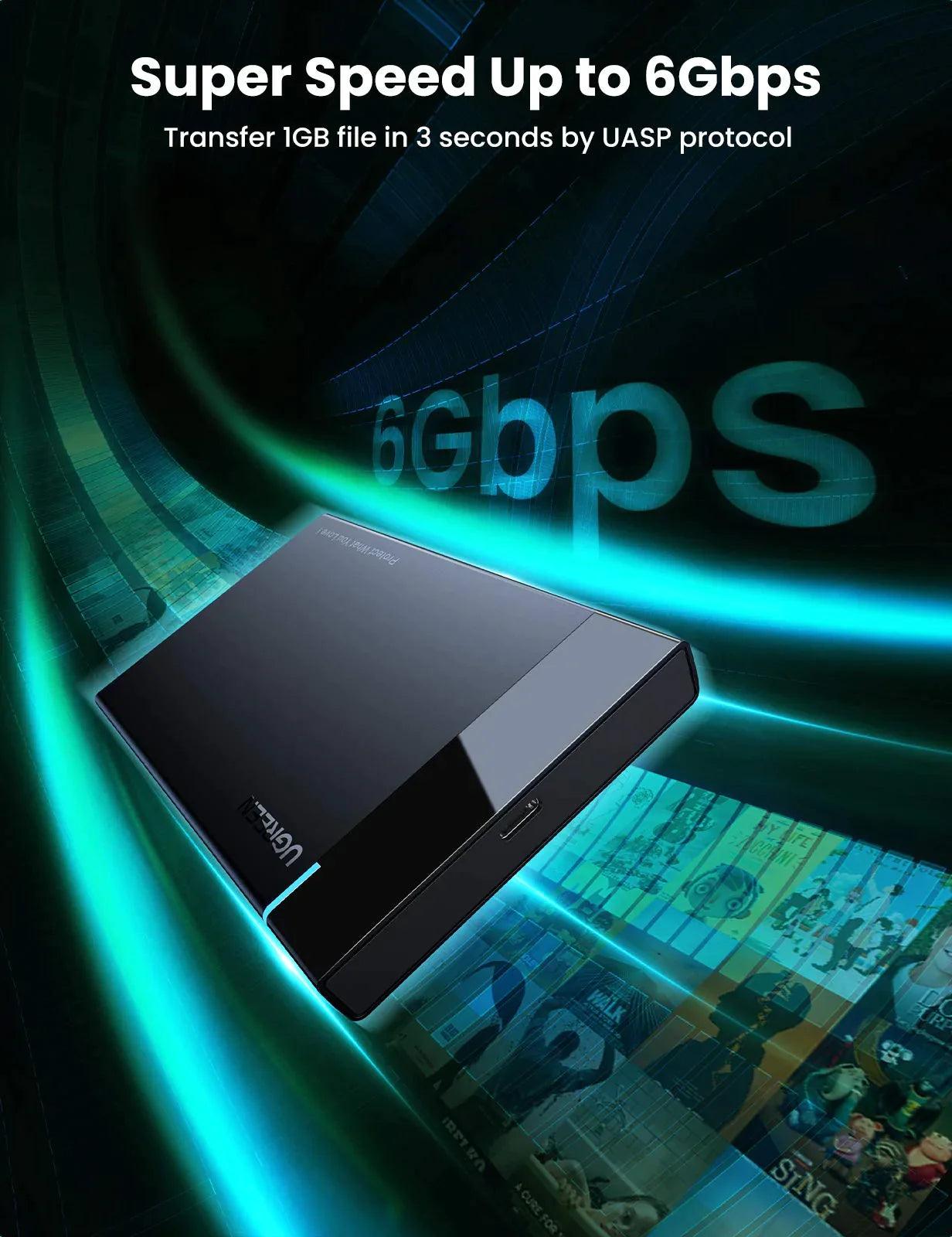 Ugreen 2.5 Inch 6Gbps Type C Hard Drive Enclosure - ADYASTORE casablanca maroc