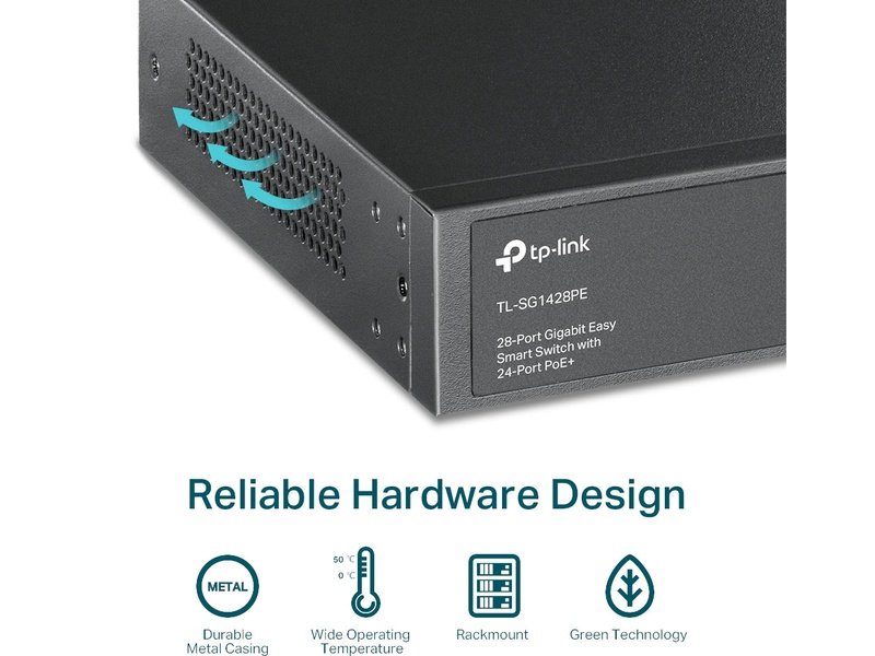 TP-Link TL-SG1428PE 24-Port PoE+ 250W Gigabit Easy Smart Switch with 2 SFP Slots