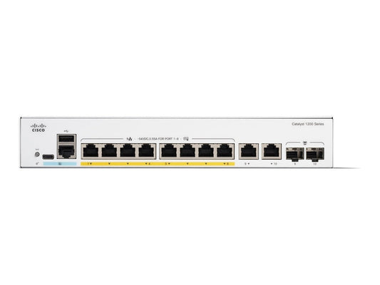 Cisco Catalyst 1200-8P-E-2G 8-Port Gigabit PoE+ 67W Smart Switch