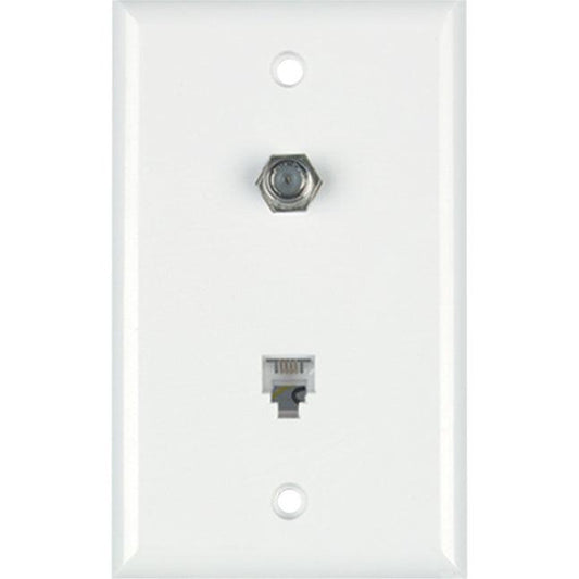 DataComm 40-0012 Single Gang Phone/Coaxial Faceplate