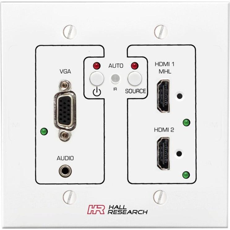 Hall Research VGA HDMI MHL AUTO-SWITCHING WALL-PLATE SENDER (UHBX-SW3-WP)