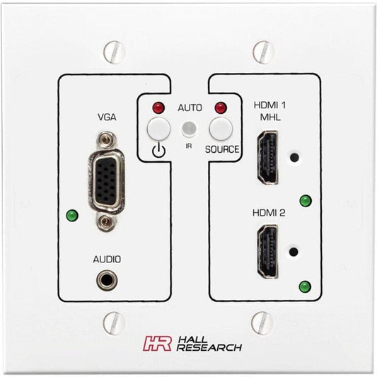Hall Research VGA HDMI MHL AUTO-SWITCHING WALL-PLATE SENDER (UHBX-SW3-WP)