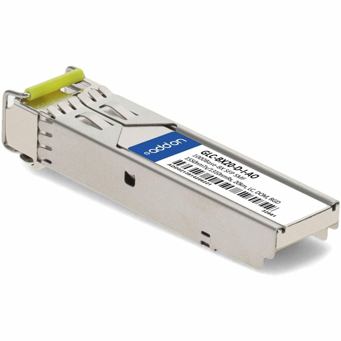 AddOn Cisco GLC-BX20-D-I Compatible TAA Compliant 1000Base-BX SFP Transceiver (SMF, 1550nmTx/1310nmRx, 20km, LC, DOM) (GLC-BX20-D-I-AO)
