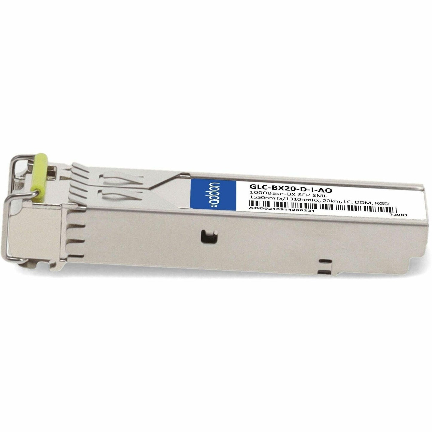 AddOn Cisco GLC-BX20-D-I Compatible TAA Compliant 1000Base-BX SFP Transceiver (SMF, 1550nmTx/1310nmRx, 20km, LC, DOM) (GLC-BX20-D-I-AO)