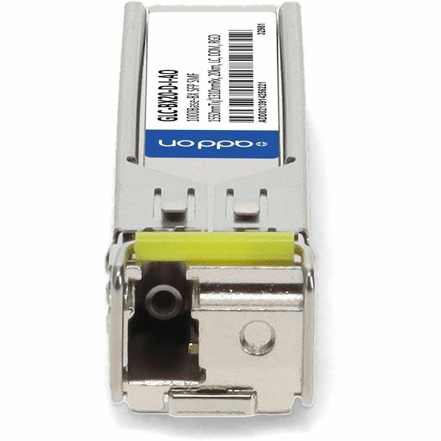 AddOn Cisco GLC-BX20-D-I Compatible TAA Compliant 1000Base-BX SFP Transceiver (SMF, 1550nmTx/1310nmRx, 20km, LC, DOM) (GLC-BX20-D-I-AO)