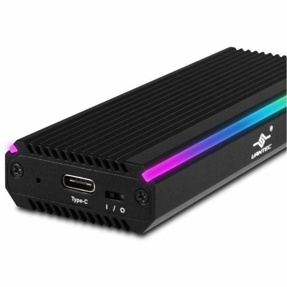 Vantec THIS RGB ENCLOSURE UNIQUE DESIGN ALLOWS FOR TWO TYPES OF M.2 AND YOU CAN USE M. (NST-211C3-RGB)