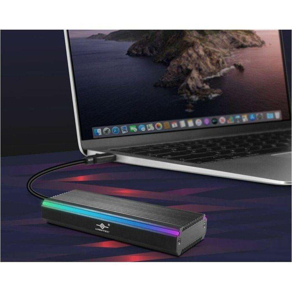 Vantec THIS RGB ENCLOSURE UNIQUE DESIGN ALLOWS FOR TWO TYPES OF M.2 AND YOU CAN USE M. (NST-211C3-RGB)