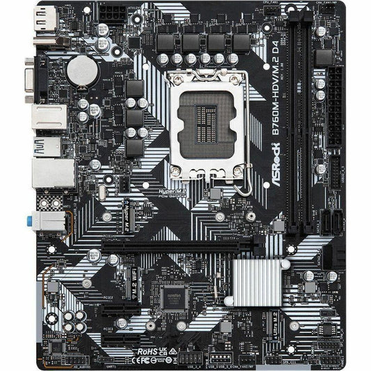 ASRock B760M-HDV/M.2 D4 Gaming Desktop Motherboard - Intel B760 Chipset - Socket LGA-1700 - Micro ATX