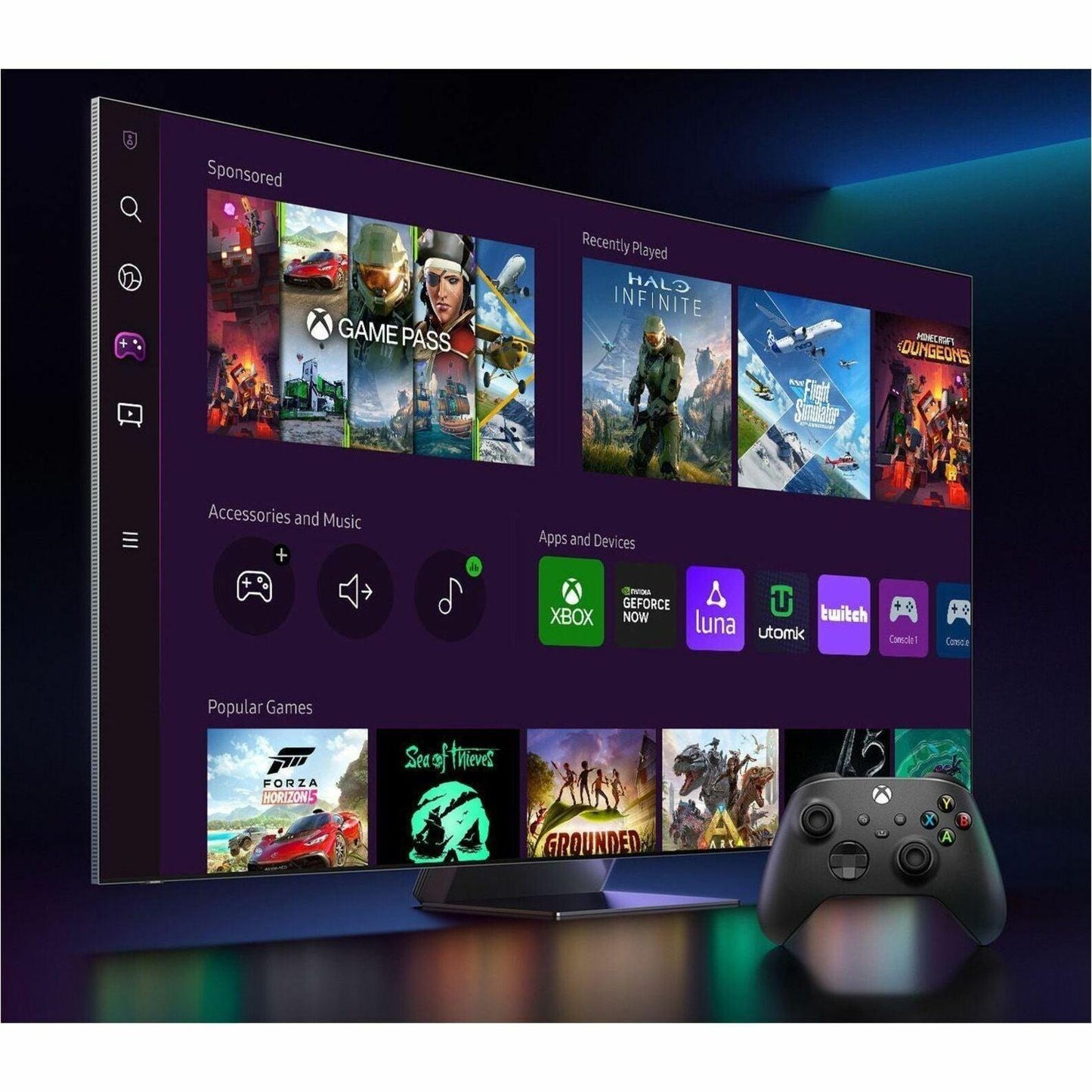 Samsung UPP 98" 4K 120HZ Simple Champher Design QLED Motion Xcelerator Turbo+ Smart LED TV (QN98Q80CAFXZA)