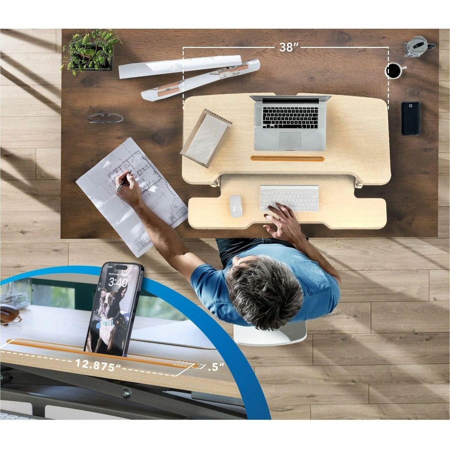 Mount-It! Standing Desk Converter with 38" Desktop (MI-15007)