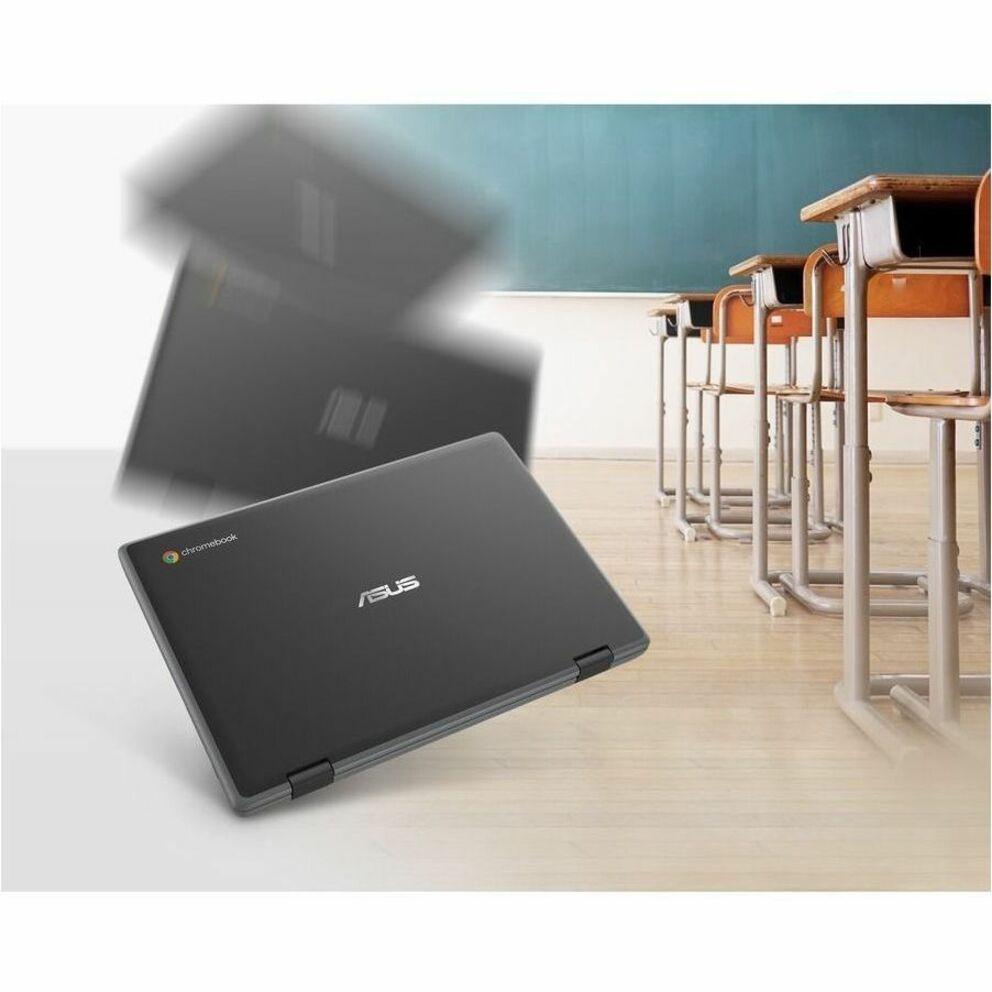 Asus Chromebook CR1 CR1100CKA-YZ142T 11.6" Touchscreen Rugged Chromebook - HD - Intel Celeron N5100 - 4 GB - 32 GB Flash Memory - Dark Gray
