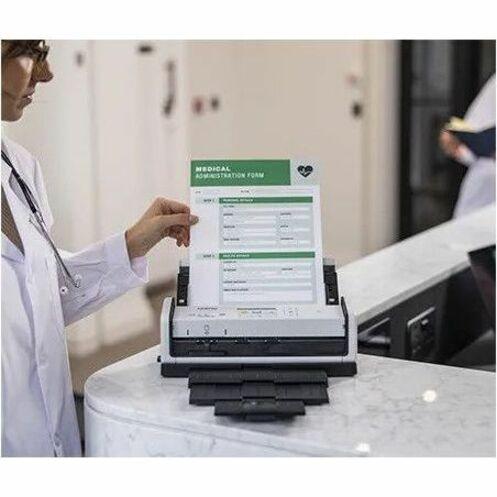 Versatility and productivity combine in the powerful Brother ADS-1800W Compact Desktop Scanner. Scan quickly and easily with wireless connectivity, 2.8" touchscreen and single-pass double-sided scanning. (ADS1800W)