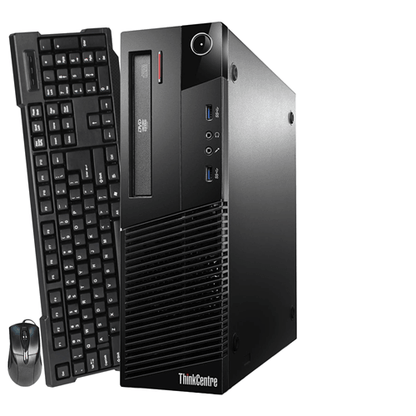 Lenovo ThinkCentre M93P (SFF) / Intel Quad Core i5-4570 (4th Gen) @ 3.6GHz / 8GB DDR3 RAM / 128GB SSD (Solid State Drive) / Wi-Fi, Keyboard & Mouse / USB 3.0 / VGA / DP / Gigabit Ethernet / Windows 10 Pro - 1 Year Warranty - Small Form Factor Desktop